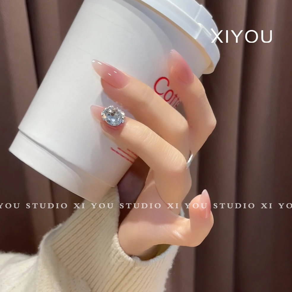 【晚晚】（东洲钻）纯手工穿戴甲纯欲钻球百搭款美甲贴片