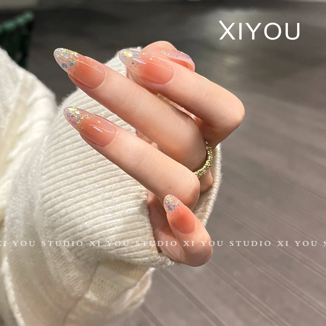 【微醺】纯手工穿戴甲腮红亮片显白百搭新款美甲贴片