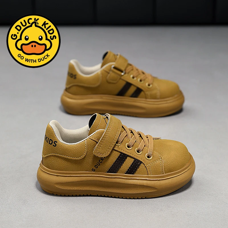 G.DUCK小黄鸭男童鞋2023秋冬新款小学生中大童舒适百搭休闲板鞋潮