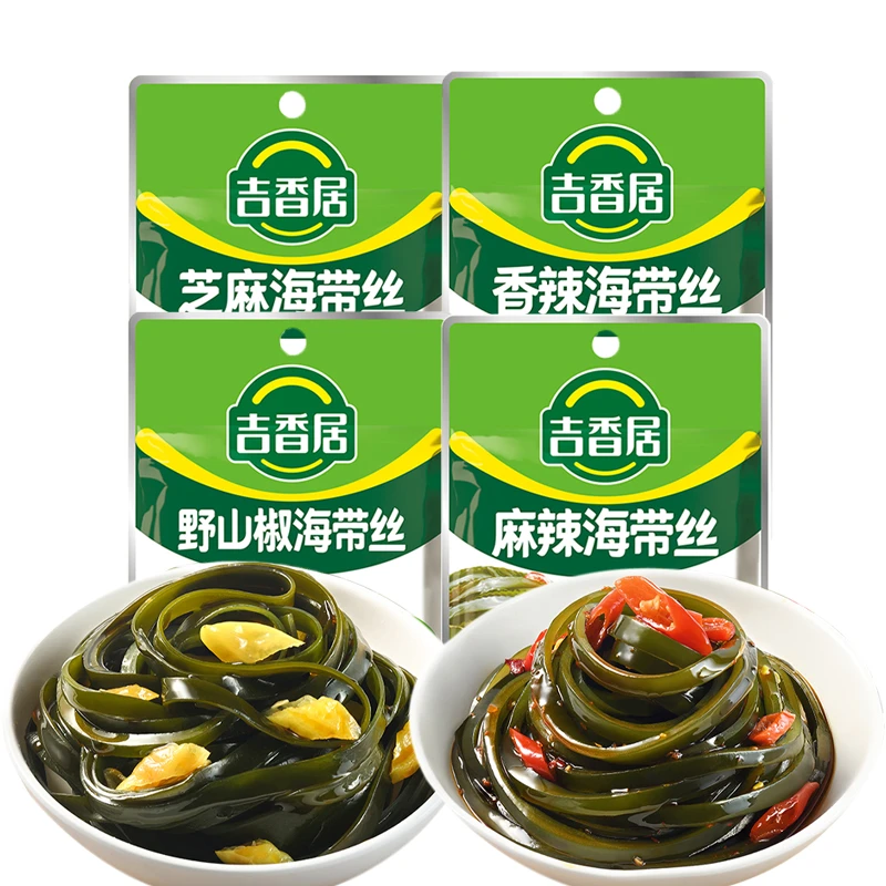 吉香居88g袋装海带丝野山椒芝麻香辣麻辣泡椒味榨菜即食下饭菜