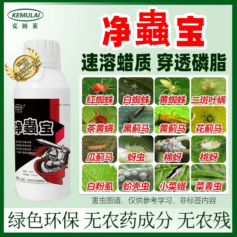克姆莱净蟲宝蓟马蚜虫粉虱红蜘蛛青虫黄瓜西红柿果树蔬菜生物制剂