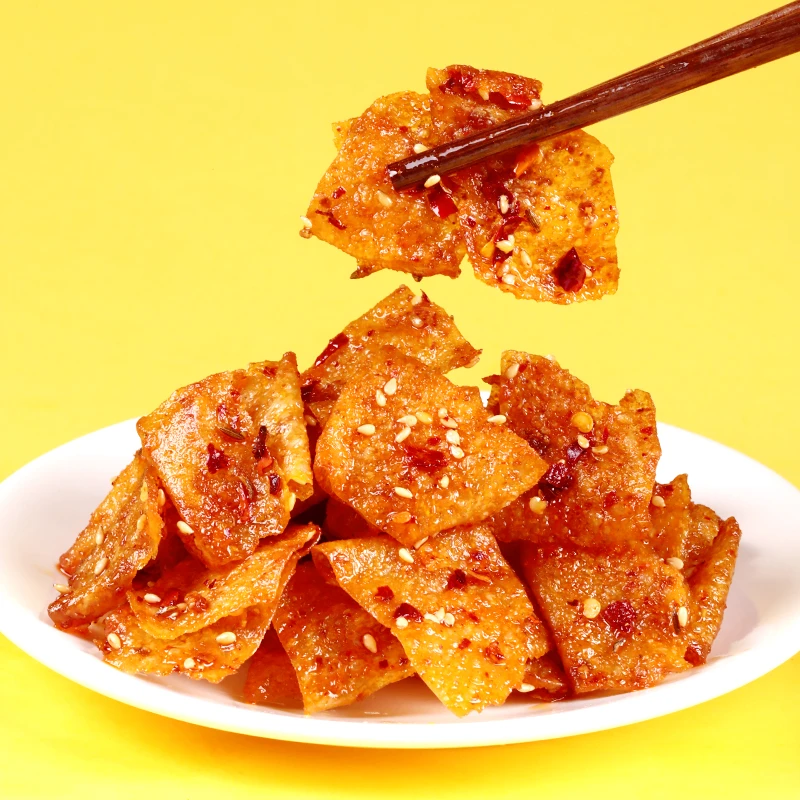 思乡山豆皮香脆辣条豆干小零食怀旧麻辣片湖南特产休闲食品80g