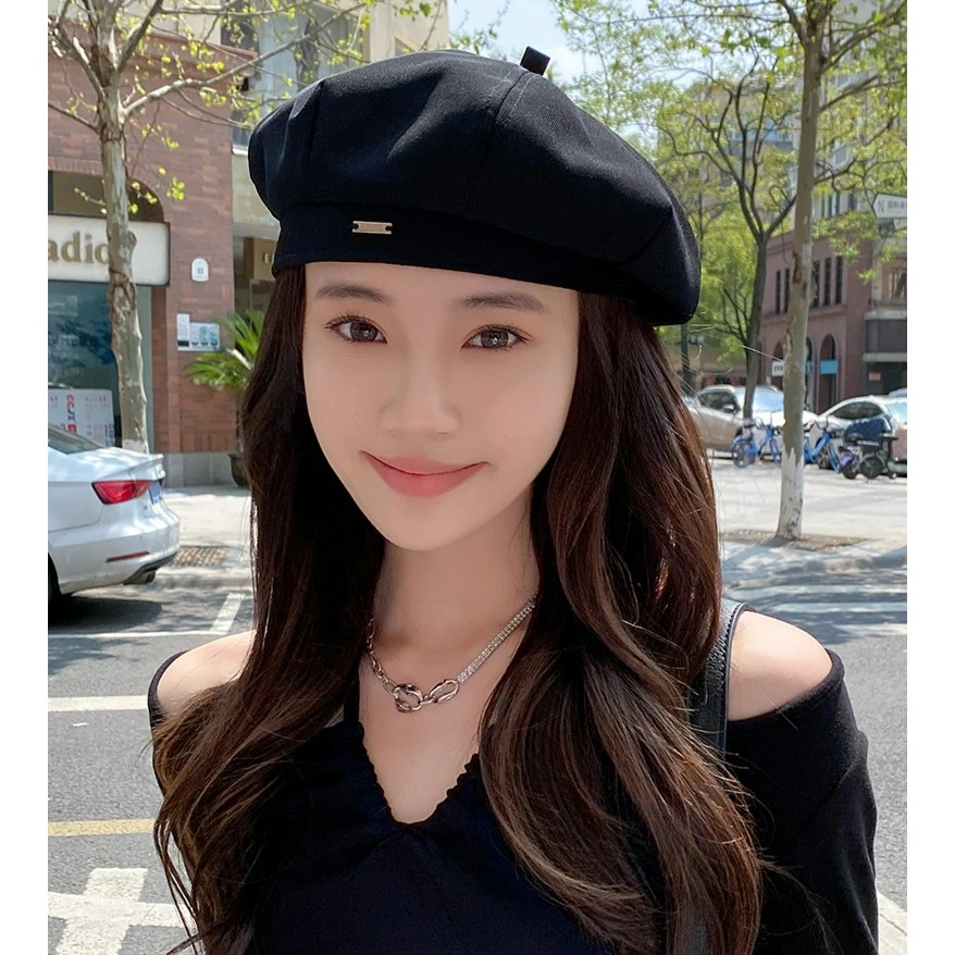 赵露思同款贝雷帽女夏季日系蓓蕾帽子显脸小遮阳帽ins防晒画家帽