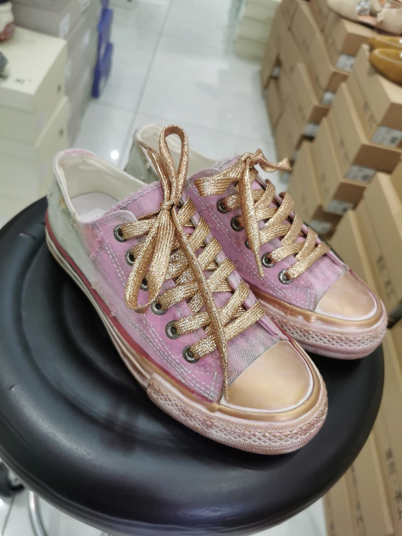 手工水洗帆布鞋板鞋