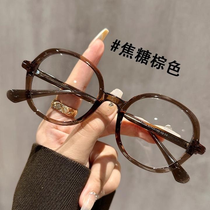 日系大圆框眼镜近视女专业可配有度数镜片素颜显瘦眼睛平光镜架男