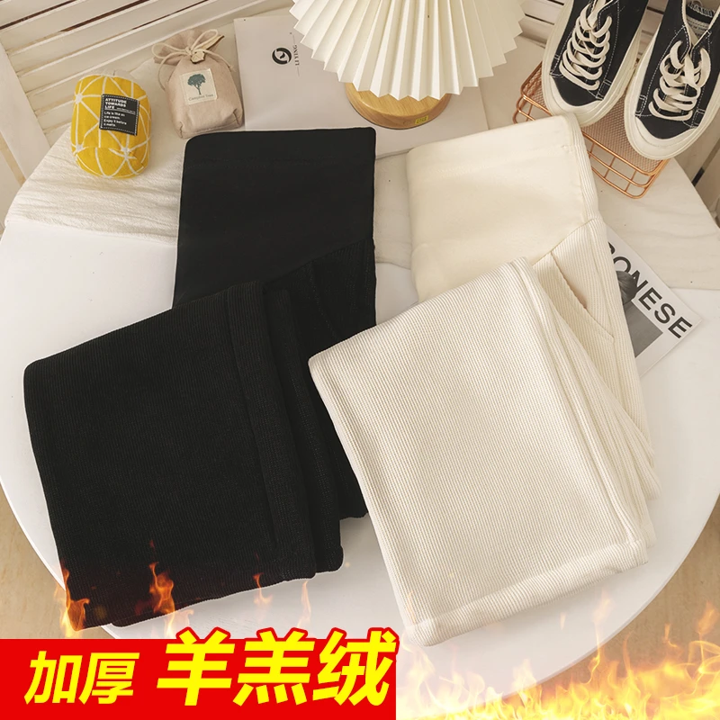 孕妇羊羔绒打底裤加绒加厚冬季保暖托腹裤子加长冬款外穿棉裤冬装