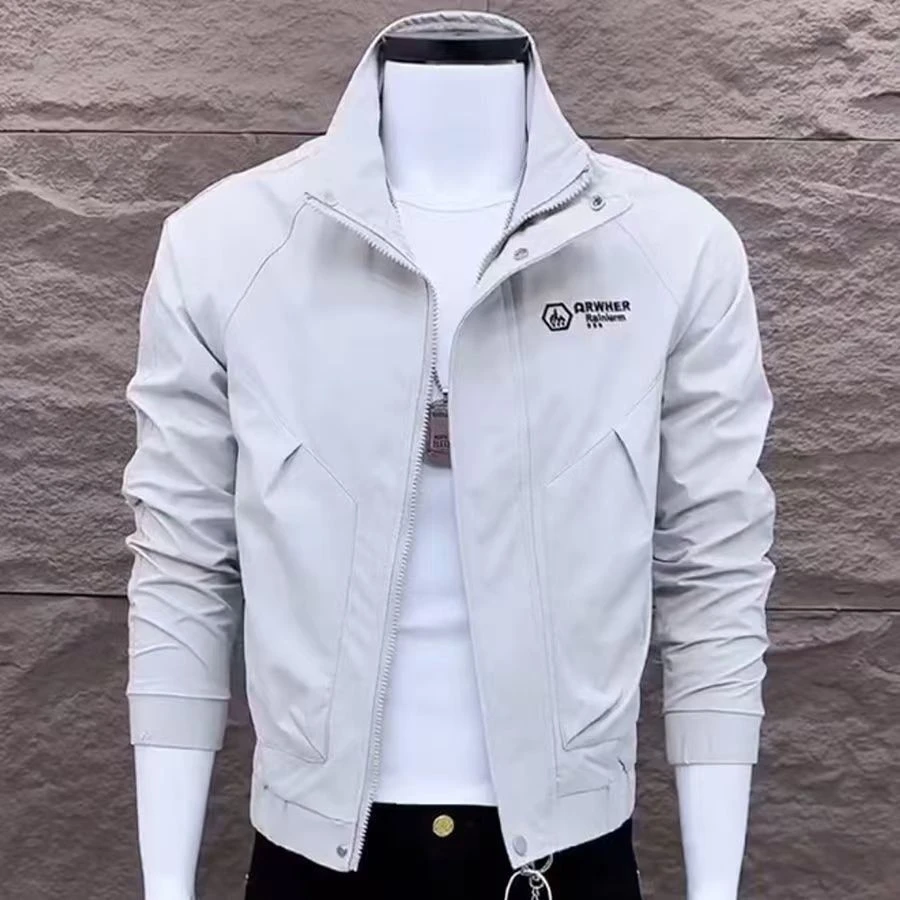 韩版立领潮牌男士夹克简约轻奢时尚高级感修身百搭青年休闲男外套