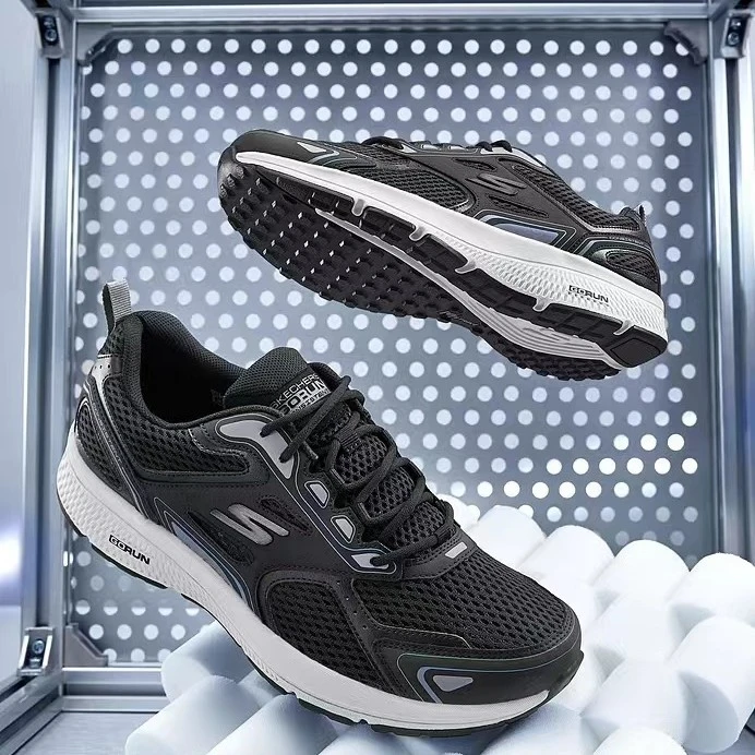 斯凯奇官方男鞋舒适透气厚底网面缓震运动鞋夏季休闲跑步鞋220036