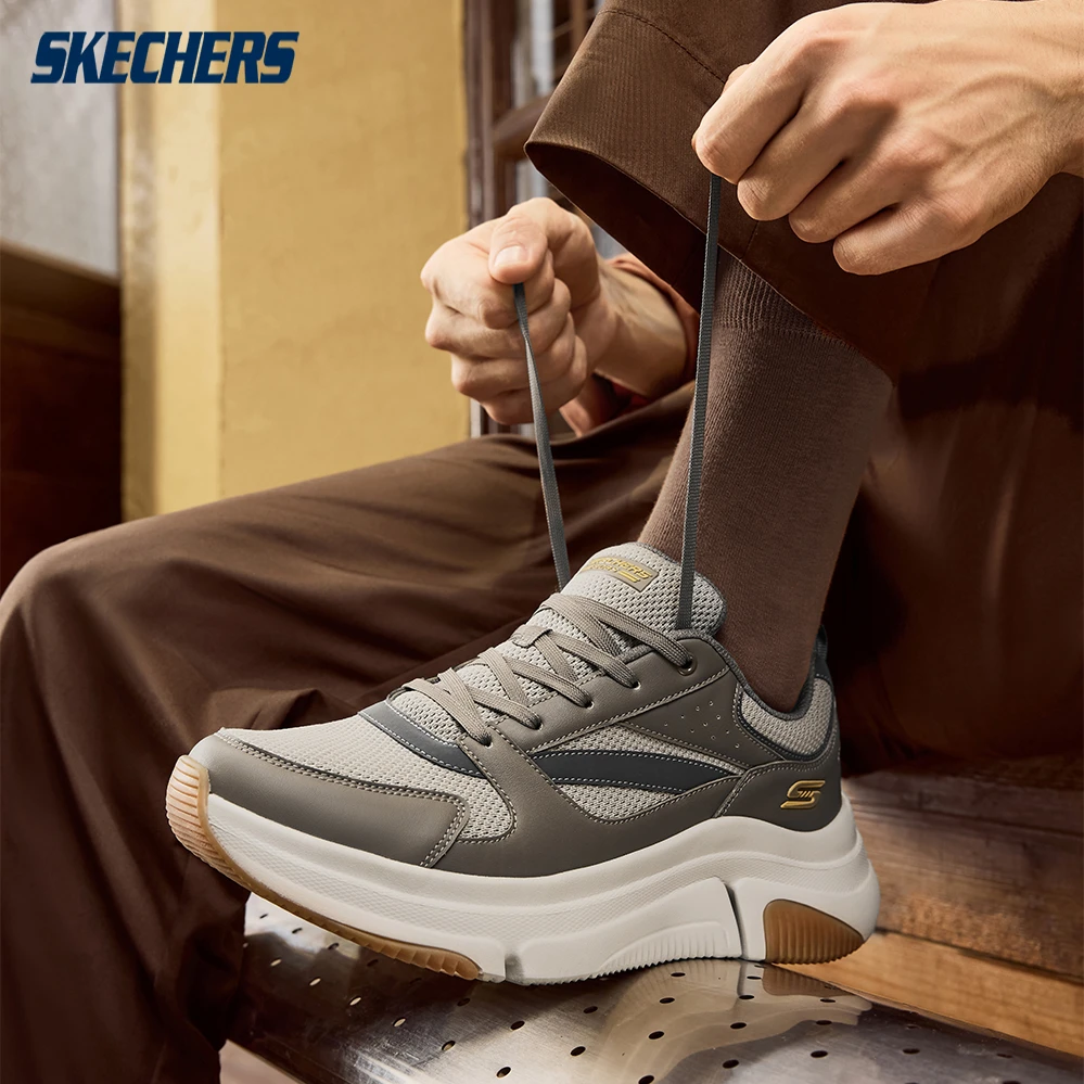 斯凯奇官方时尚复古休闲鞋雅丹风男鞋百搭厚底缓震运动鞋118067