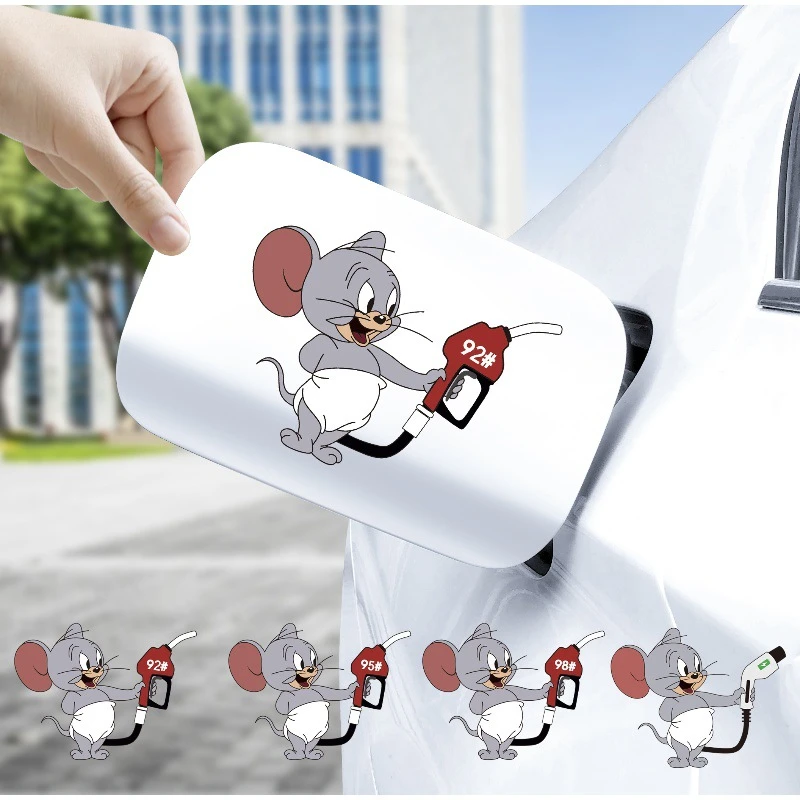 汽车贴纸个性小泰菲油箱盖卡通贴929598充电油号提示加油盖防水贴