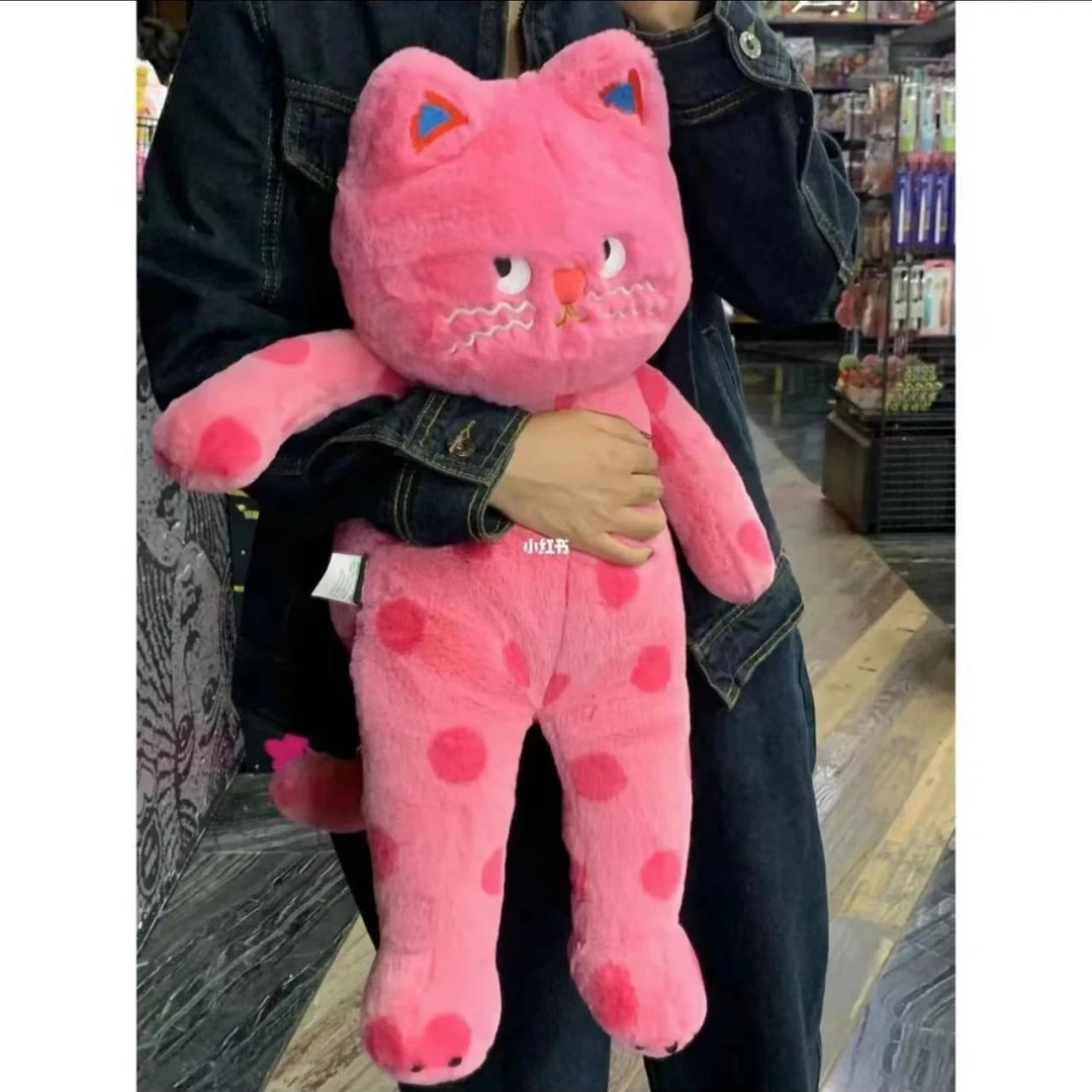 小红书同款可爱波点猫咪靠垫公仔毛绒玩偶布娃娃娃娃靠枕枕垫礼物