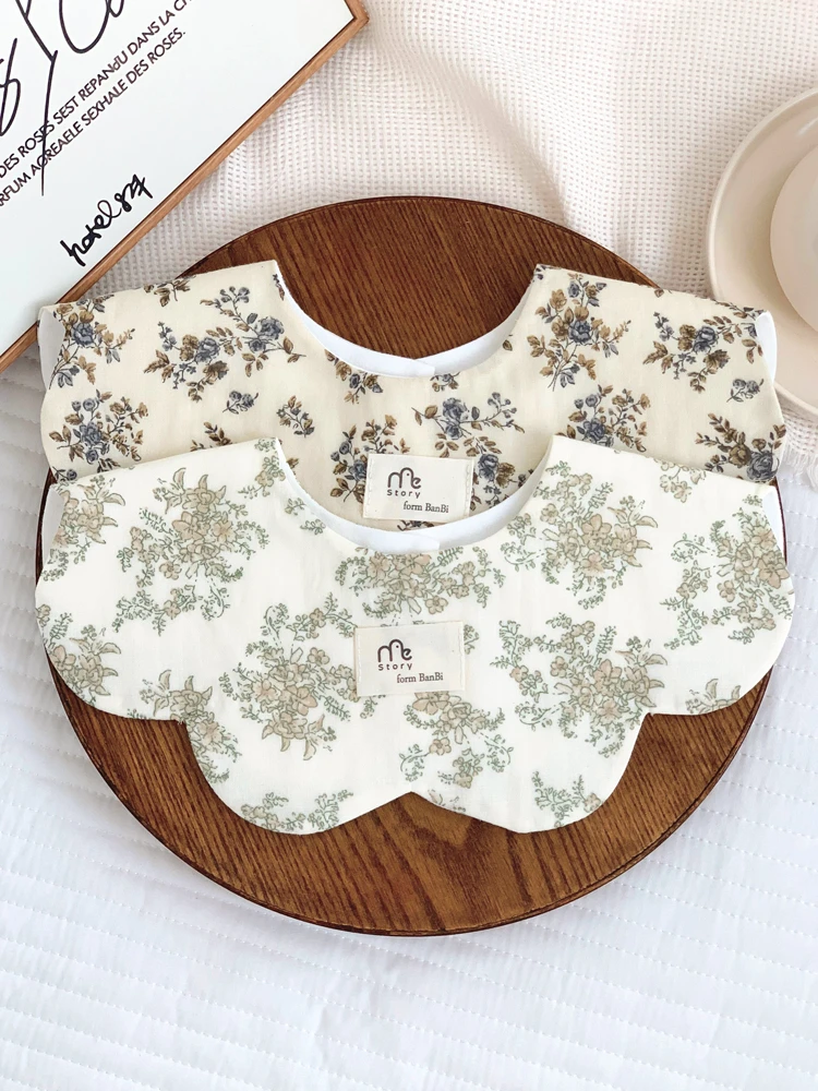 故事我·花瓣款宝宝口水巾新生儿A类棉四季款不防水围嘴高定款专拍