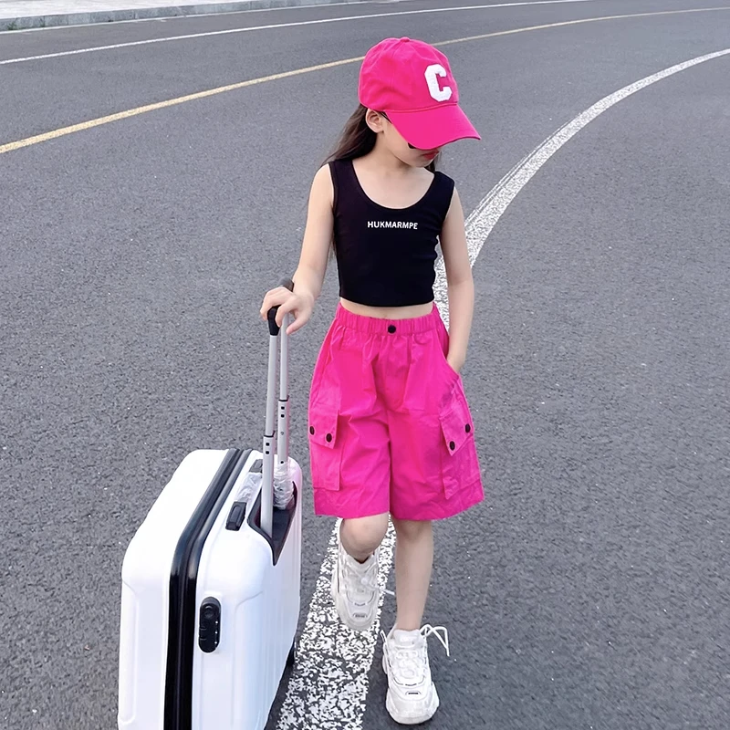 女童工装短裤2024新款中裤儿童夏季中大童6-12岁15爆款五分裤子潮