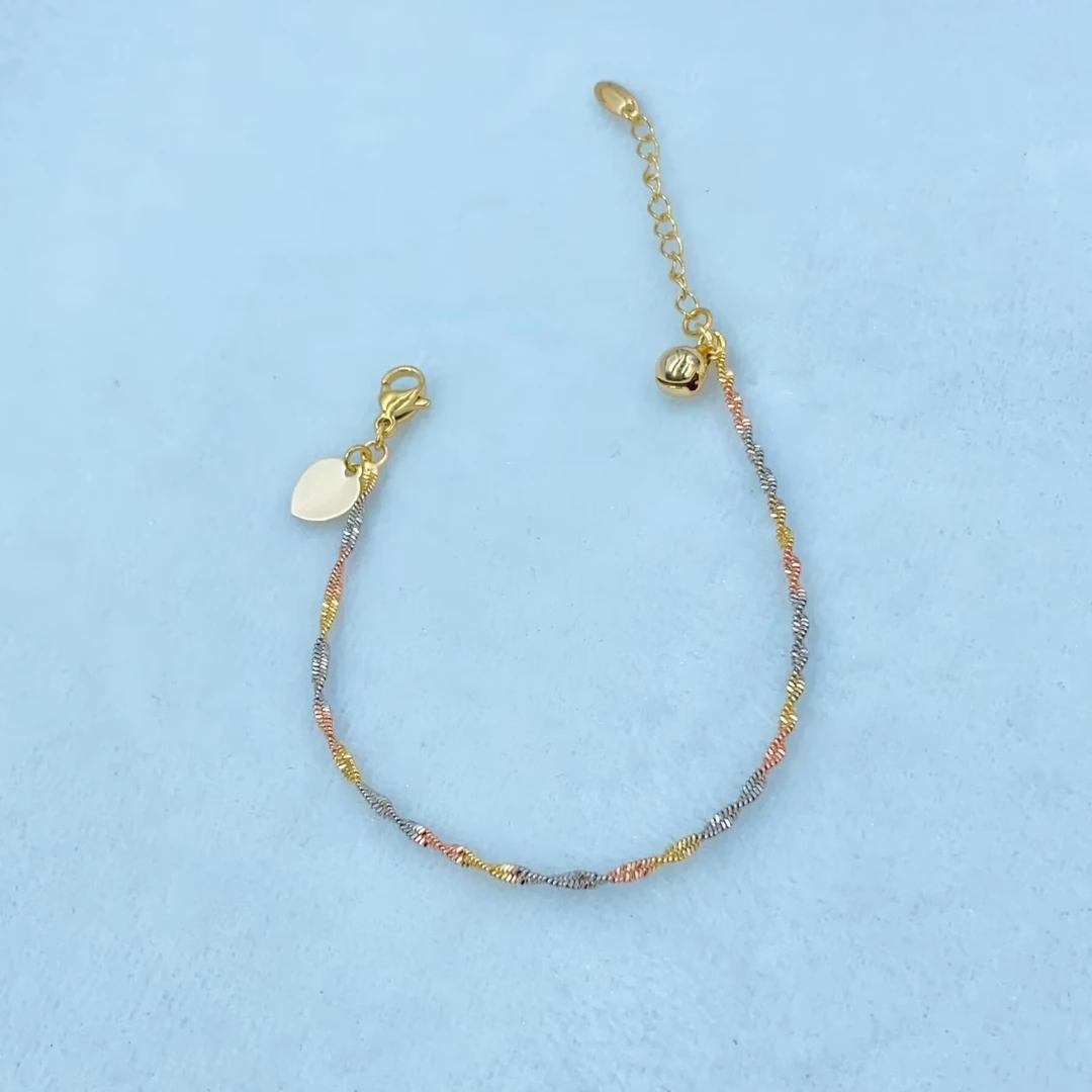 1747 意式三彩色水波纹手链多样性发货