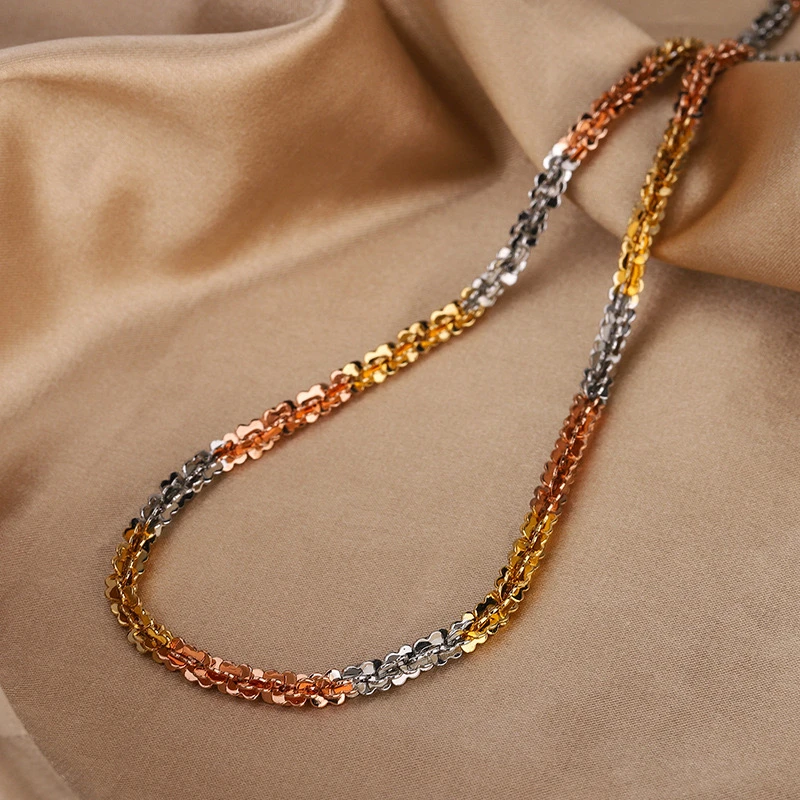 项链 三色轻奢波光粼粼项链多样性发货-1687