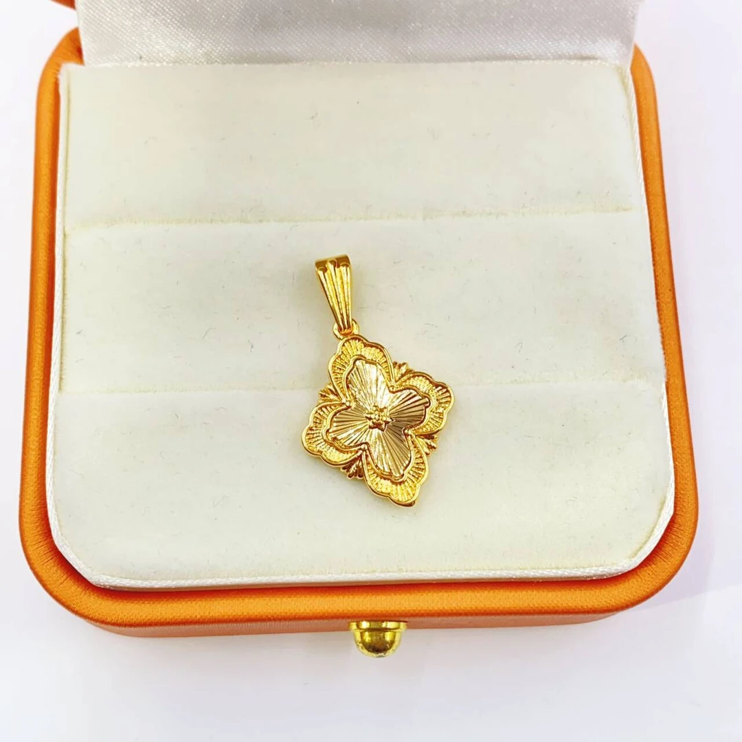 吊坠 高配黄色镜面四叶草吊坠多样性发货-043