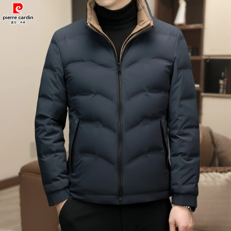 皮尔卡丹2024新款羽绒服冬季防寒服立领御寒鸭绒保暖锁温男士外套