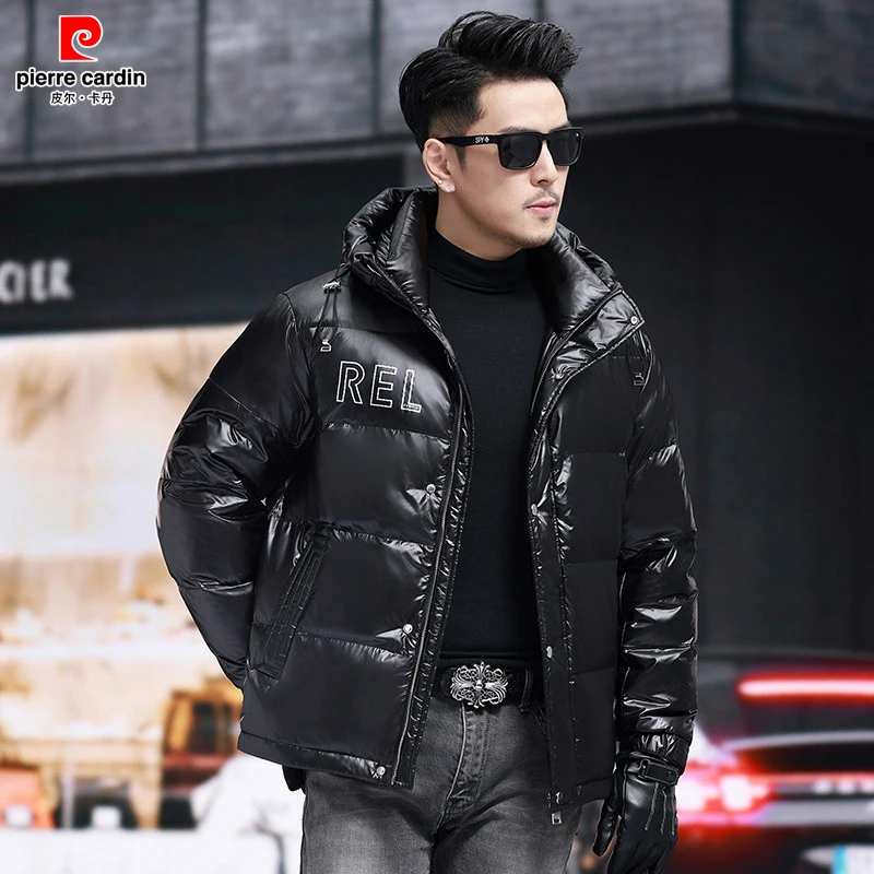 皮尔卡丹蓄热羽绒服冬季连帽新款御寒鸭绒免洗男士防寒服保暖外套