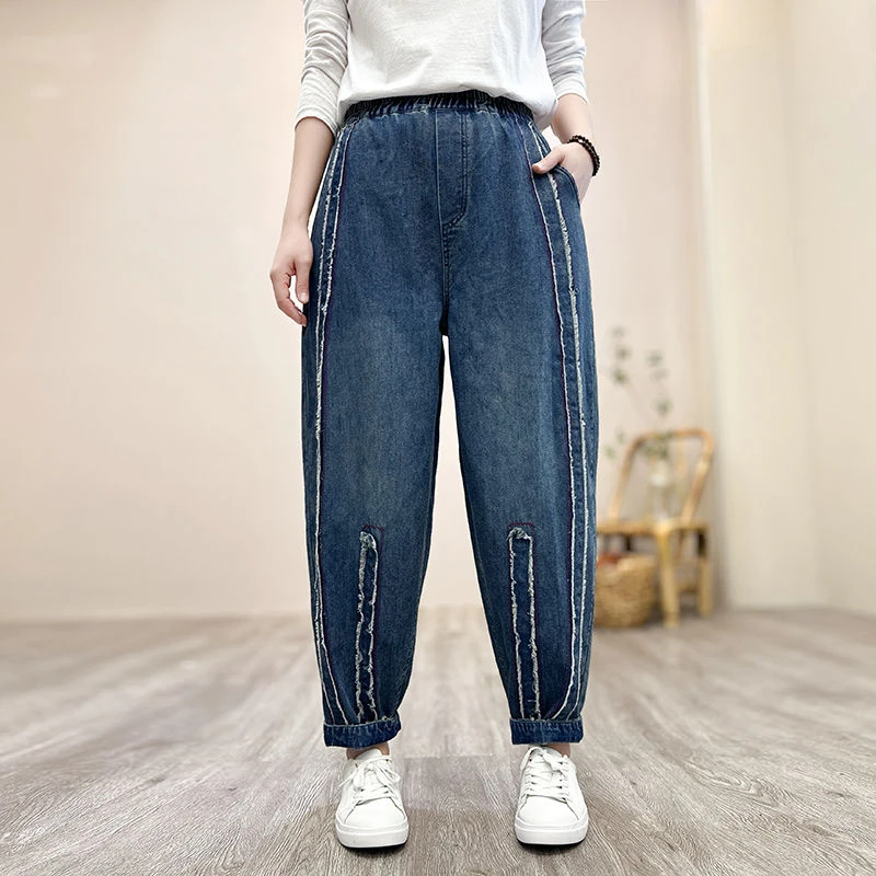 549蓝两色#春季新款休闲百搭老爹哈伦裤宽松休闲显瘦萝卜裤九分裤
