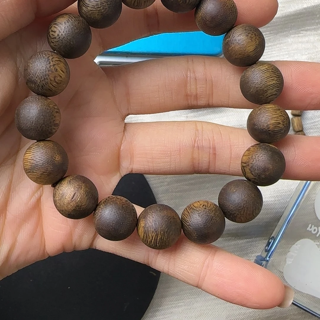 沉香手串沉香奇楠12圆珠单圈沉水浮16克➕