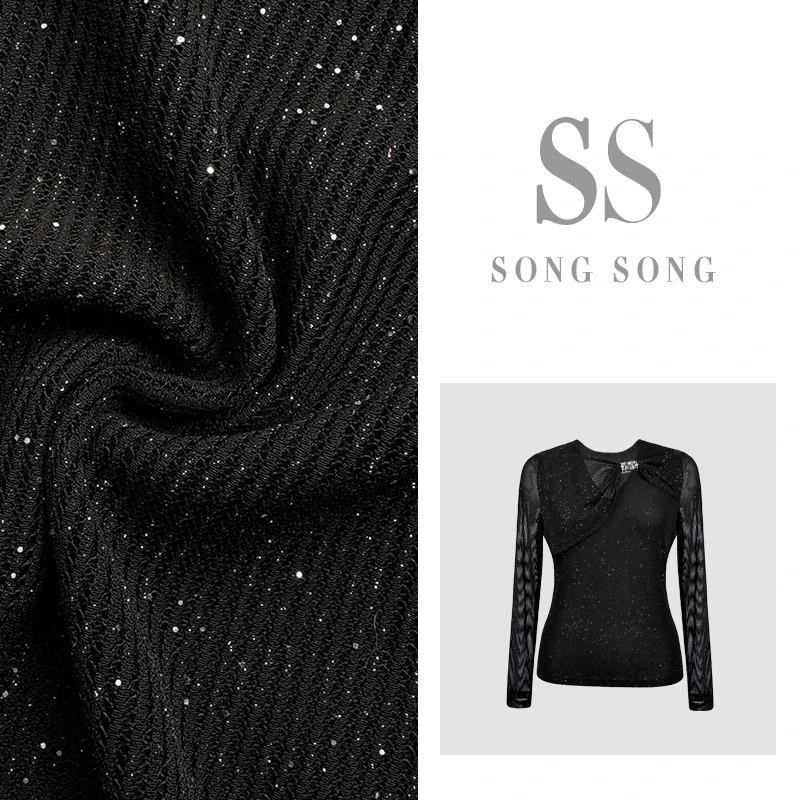 SONG-原创秋冬【西野暮色】V领长袖拼接蕾丝长袖上衣女
