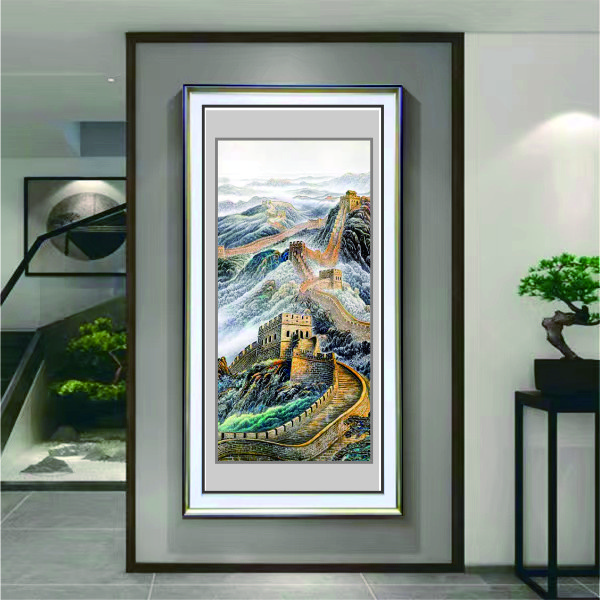 2025款金长城高端中式玄关装饰画手工铝板雕刻画入户走廊过道挂画