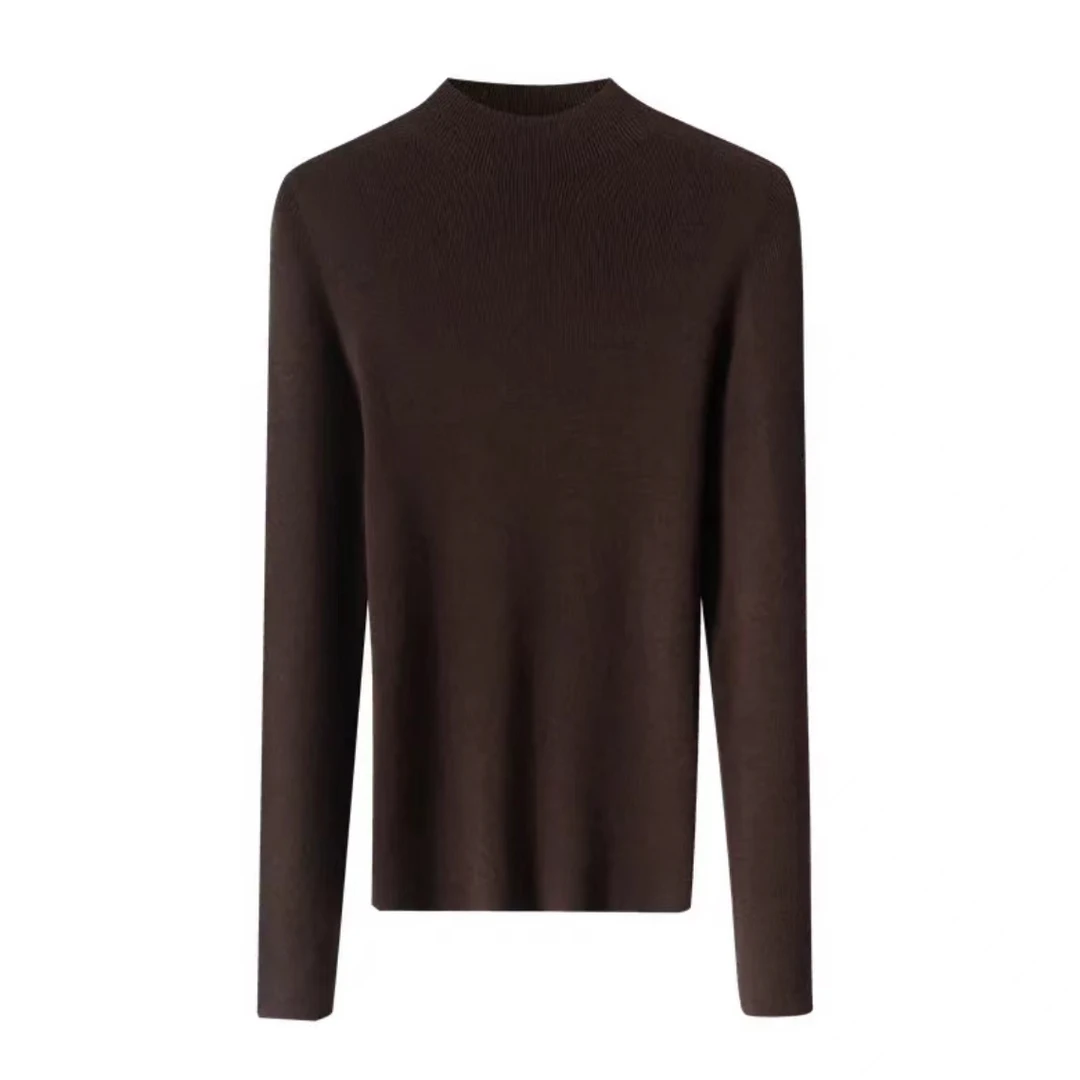 半高领-可机洗新澳纱线【100%精纺羊毛衫240克】无缝羊毛衫冬季女士