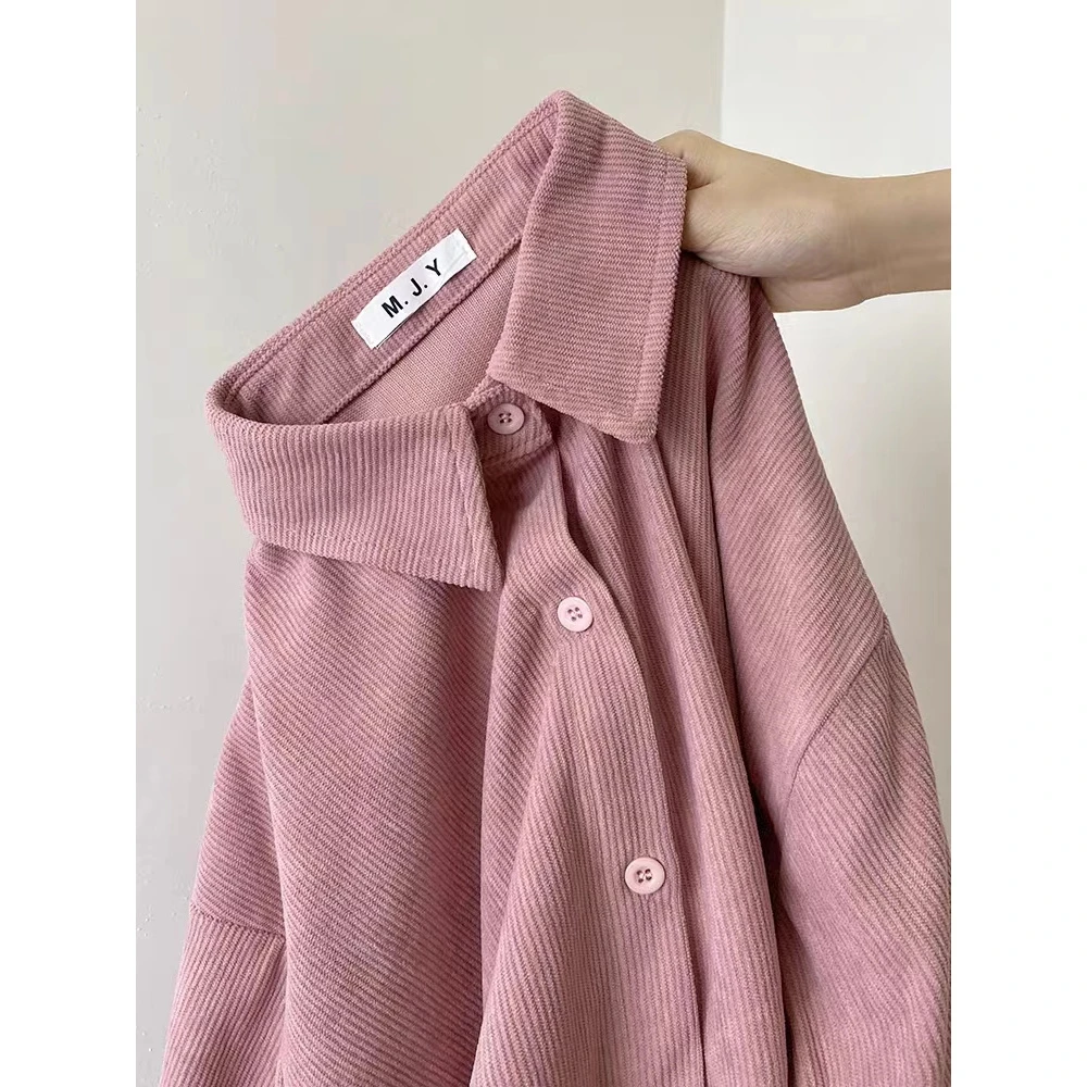 设计感小众灯芯绒衬衫外套2025早春新款别致绝美上衣高级感衬衣