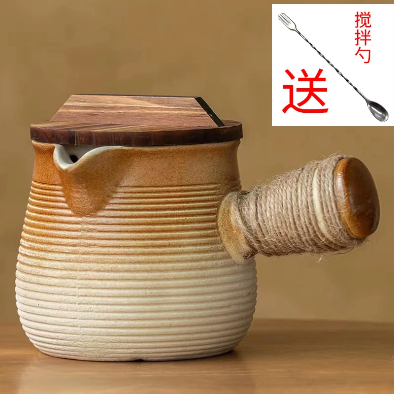 明火干烧烤奶罐大壶侧把煮茶旅行围炉专用套装陶壶大容量家用带盖