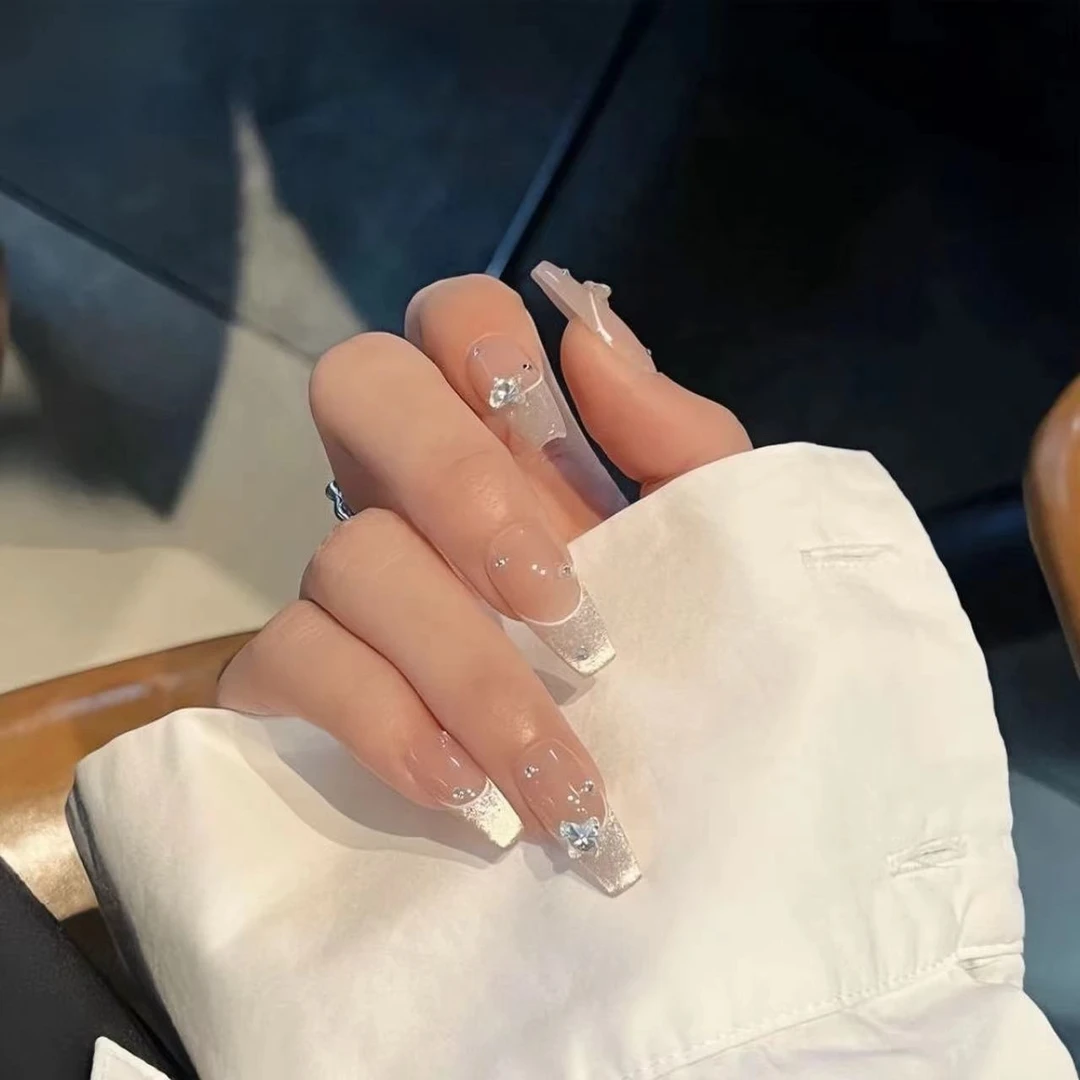 纯手工光疗汽水甜莓美甲穿戴甲贴片重复使用美甲贴片显白穿戴
