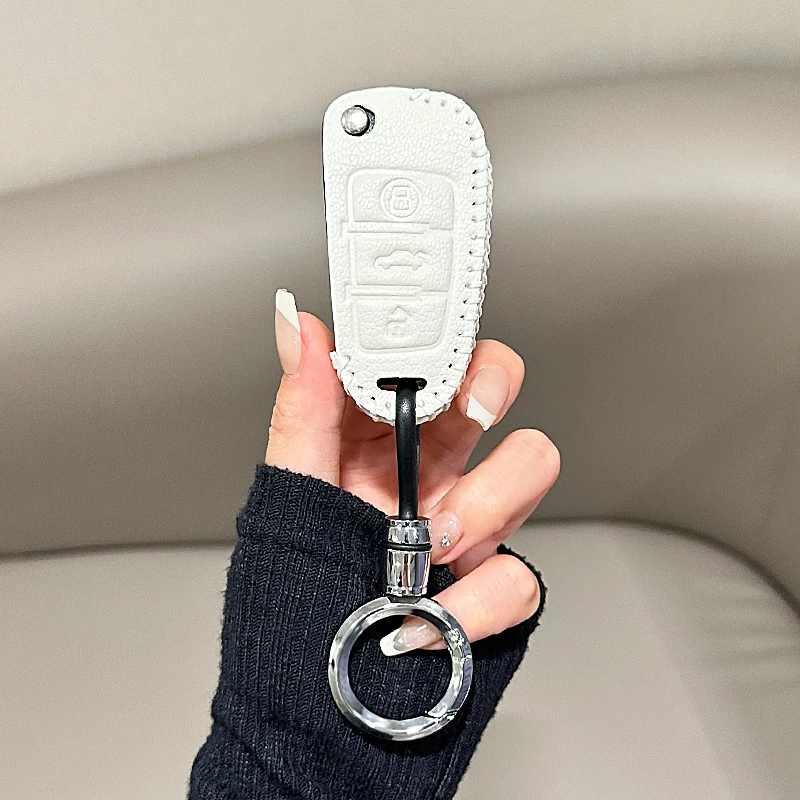 奥迪05/06/07/08/09/10款老款A6L轿车Q7折叠插入式钥匙套皮包扣壳