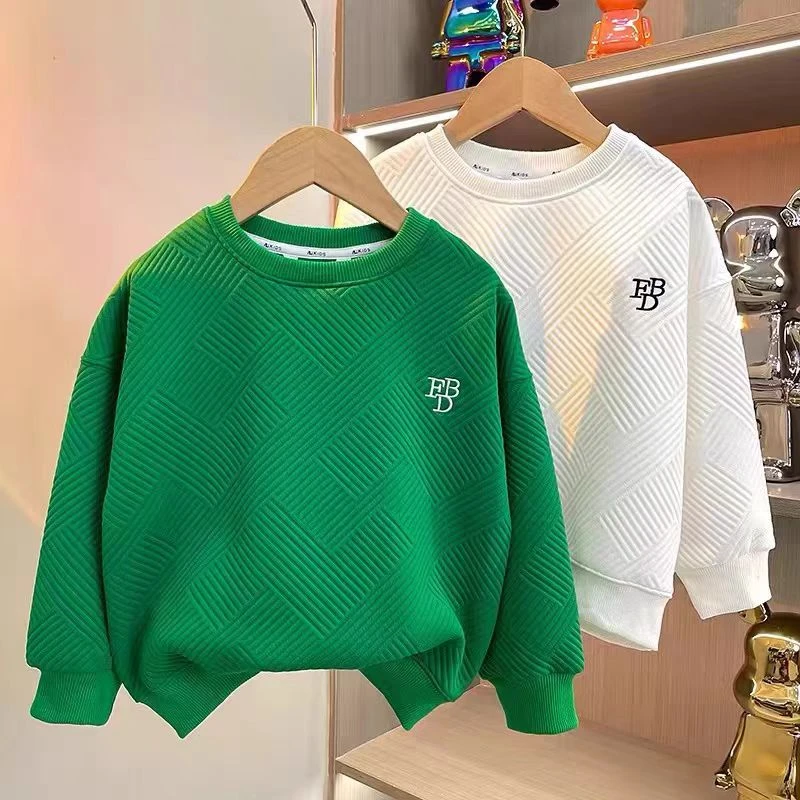 新款儿童长袖一件时尚可爱纯色百搭休闲秋冬保暖