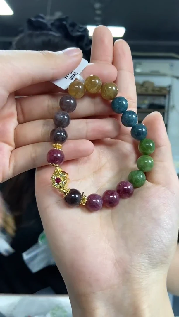 【闪购商品】碧玺手串未镶嵌多样性发其一颜色微差