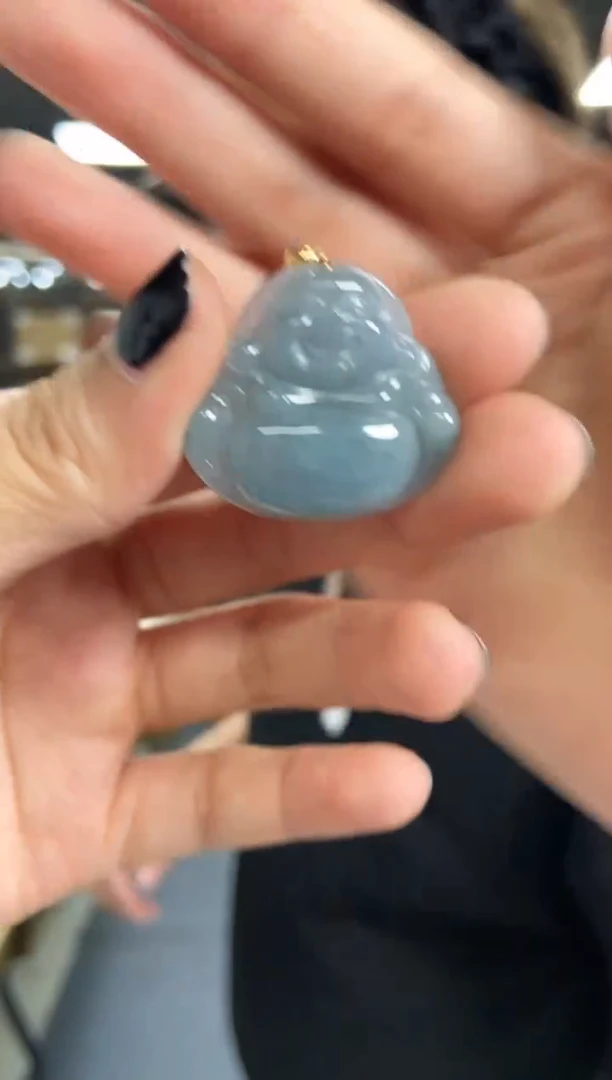 【闪购商品】翡翠吊坠(不含链)18K金镶嵌多样性发其一颜色微差
