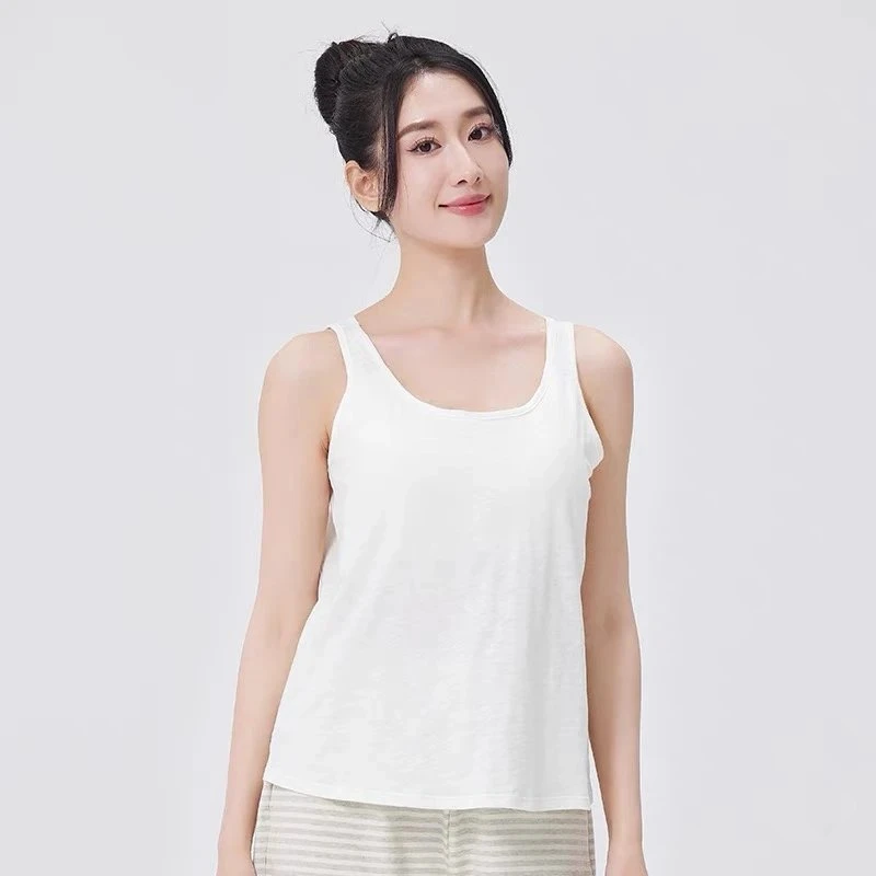 素道女士胸垫居家背心 天然有机彩棉  打底舒适透气无袖