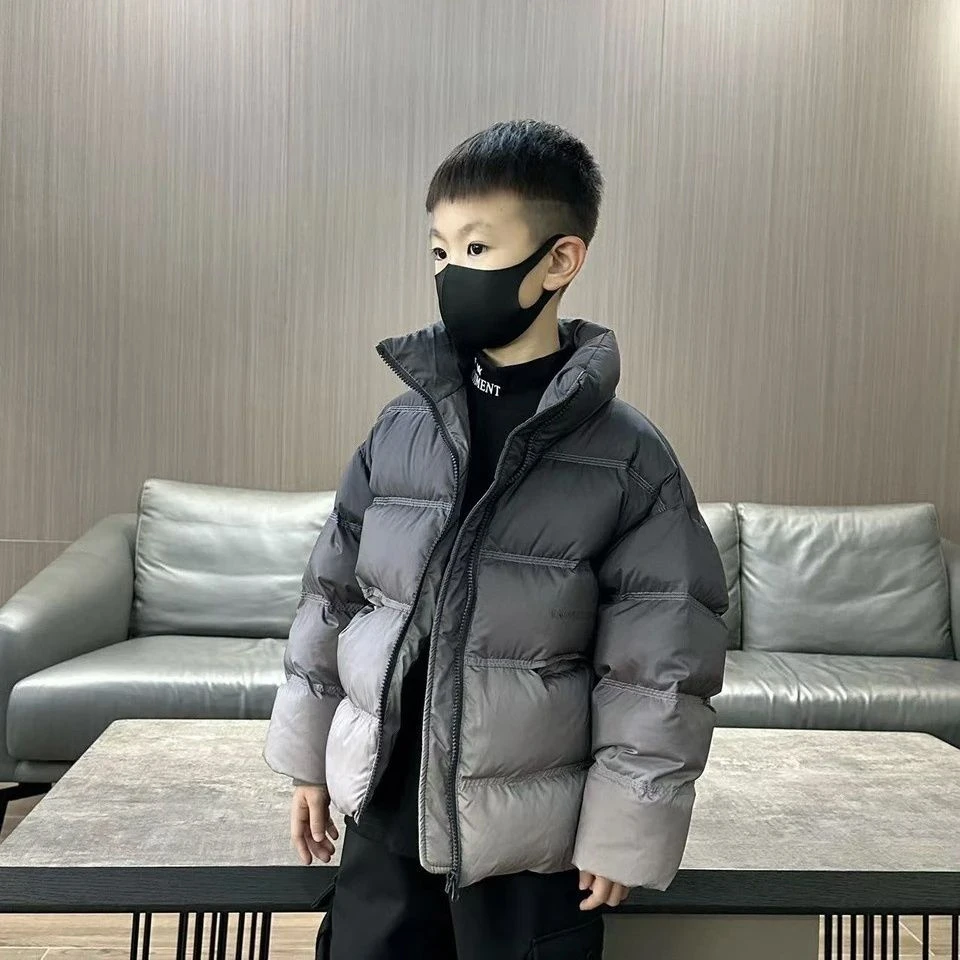 男童棉衣渐变外套冬装2024加厚新款男童保暖中大童加厚潮