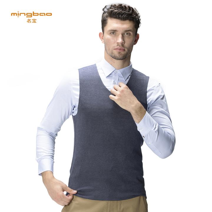 名宝男士德绒无痕坎肩PN4027秋冬季无袖休闲打底修身保暖纯色加绒