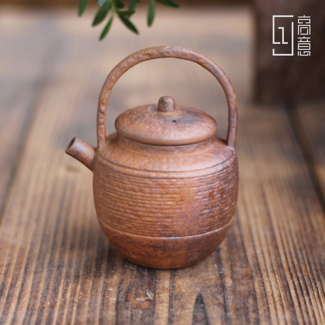 【拿放斋】圆把提梁壶.3640.中式复古原矿无釉泡茶壶单壶陶瓷茶具