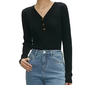 俊丰服饰打底衫新款大码女装秋季气质休闲百搭时尚纯色长袖针织衫