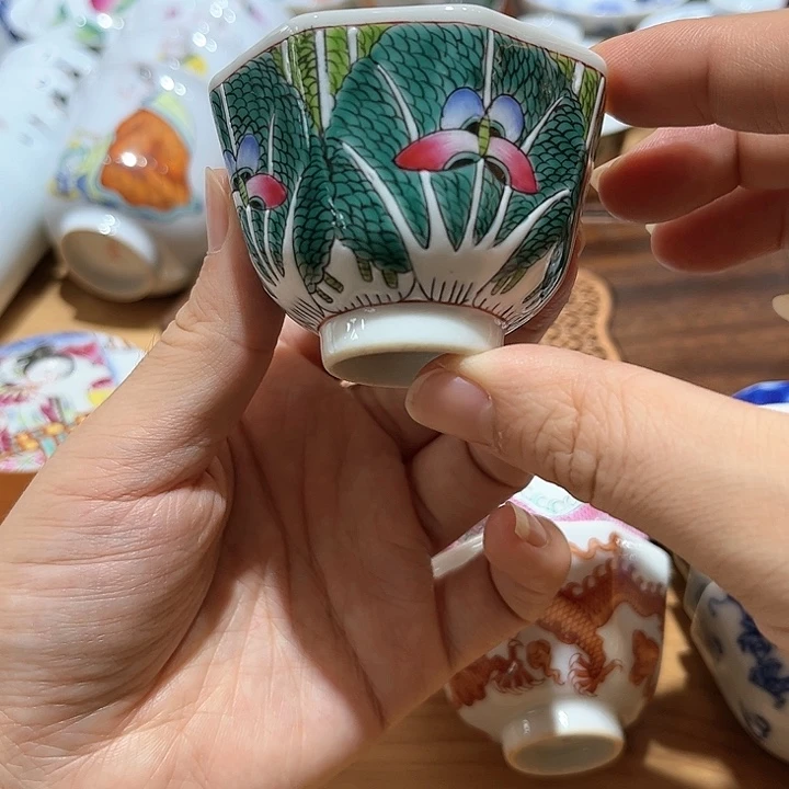 手绘茶杯盖碗壶承陶瓷