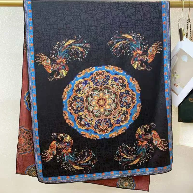 A316·专柜版【繁华锦簇】香云气质复古多功能双面双色围巾70*180