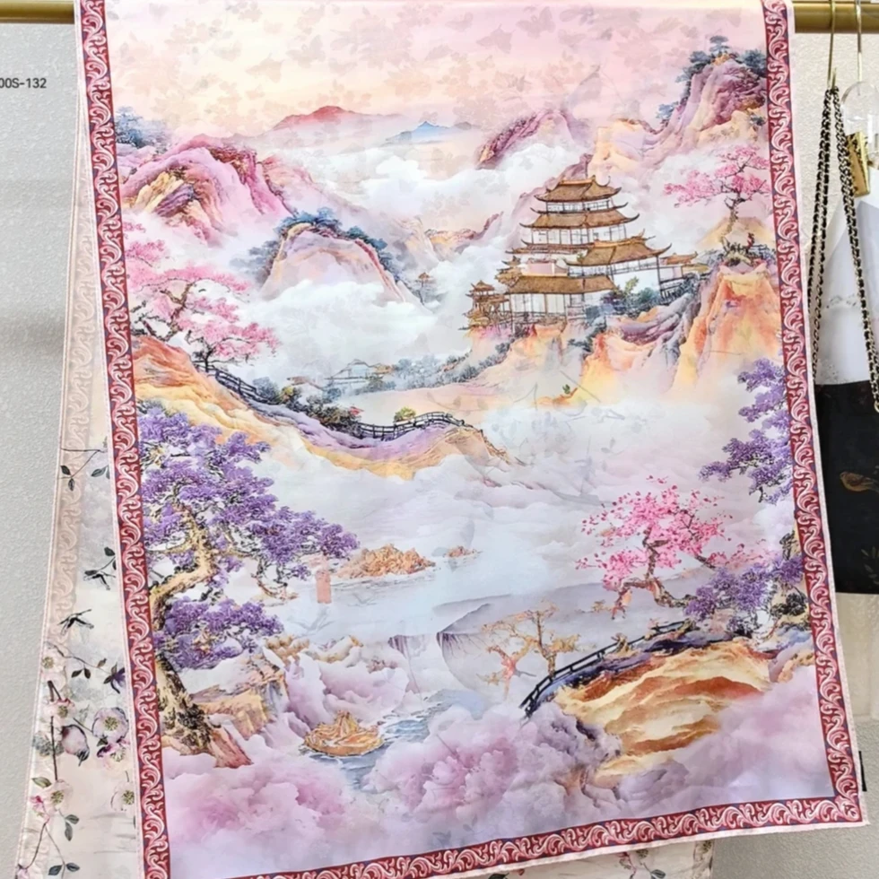 A182·  【桃园仙镜】 #70*180香云 气质复古多功能双面双色围巾