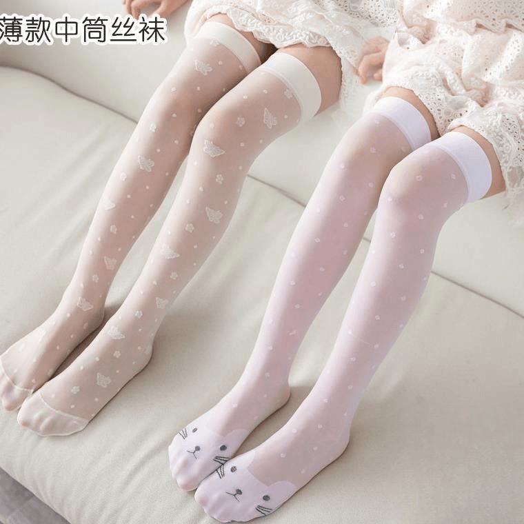 儿童袜子长筒舞蹈地板公主女防蚊连裤小腿棉网眼连体打底裤袜丝袜