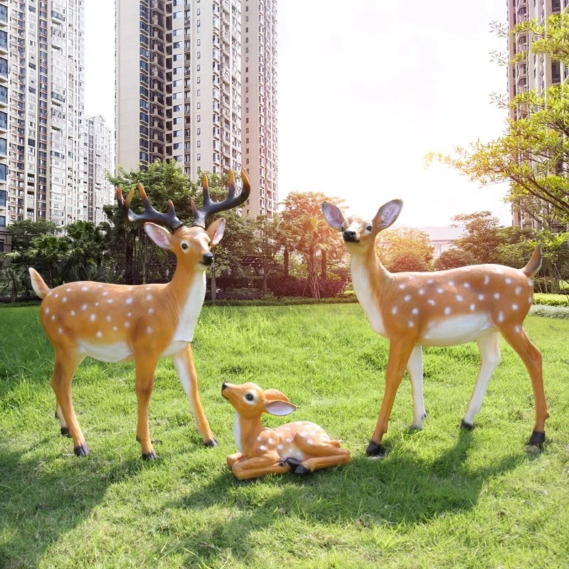 祥园家饰庭院仿真梅花鹿动物雕塑摆件花园公园别墅园林景观工艺品