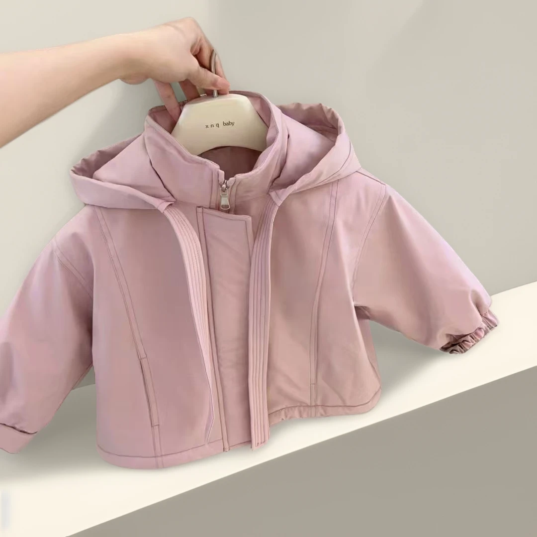 女童加绒夹棉棉衣外套2024冬装新款洋气女宝宝加厚派克服儿童棉服
