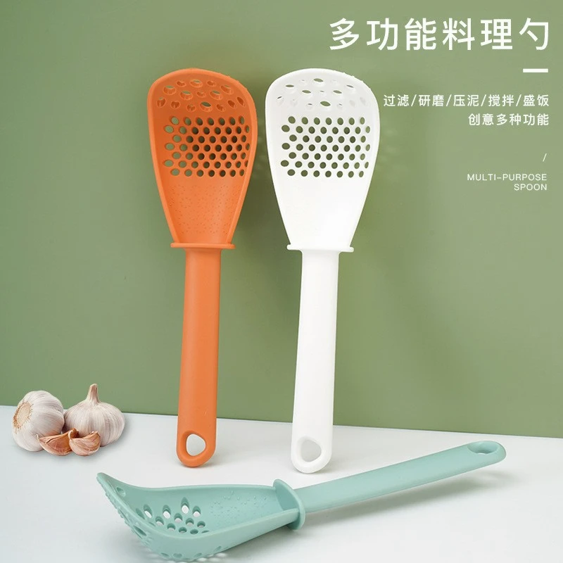 多功能料理勺漏勺过滤网婴儿辅食用工具土豆压泥捣碎研磨勺小捞勺