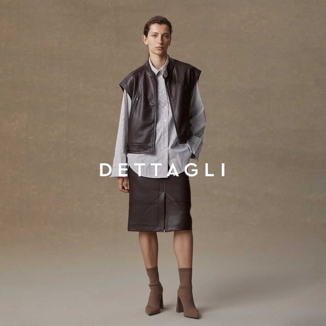 Dettagli/迪塔莉秋冬经典黑白条纹时尚复古衬衫上衣女DD23C0035