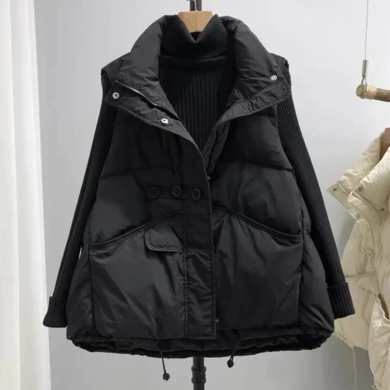 独特超好看马甲女2025秋冬新款欧货休闲宽松立领马夹外穿保暖棉服