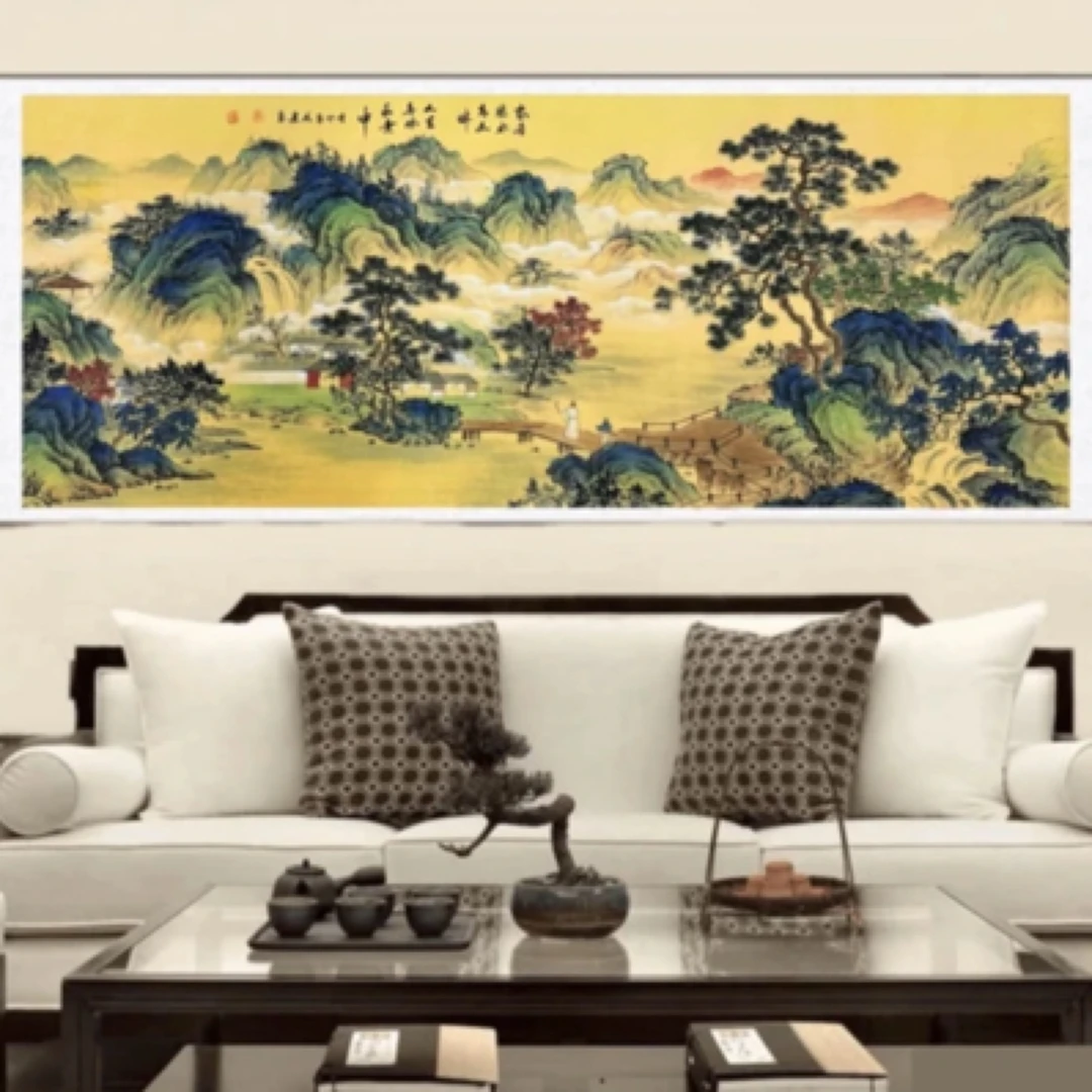 古典山水挂画，卷轴