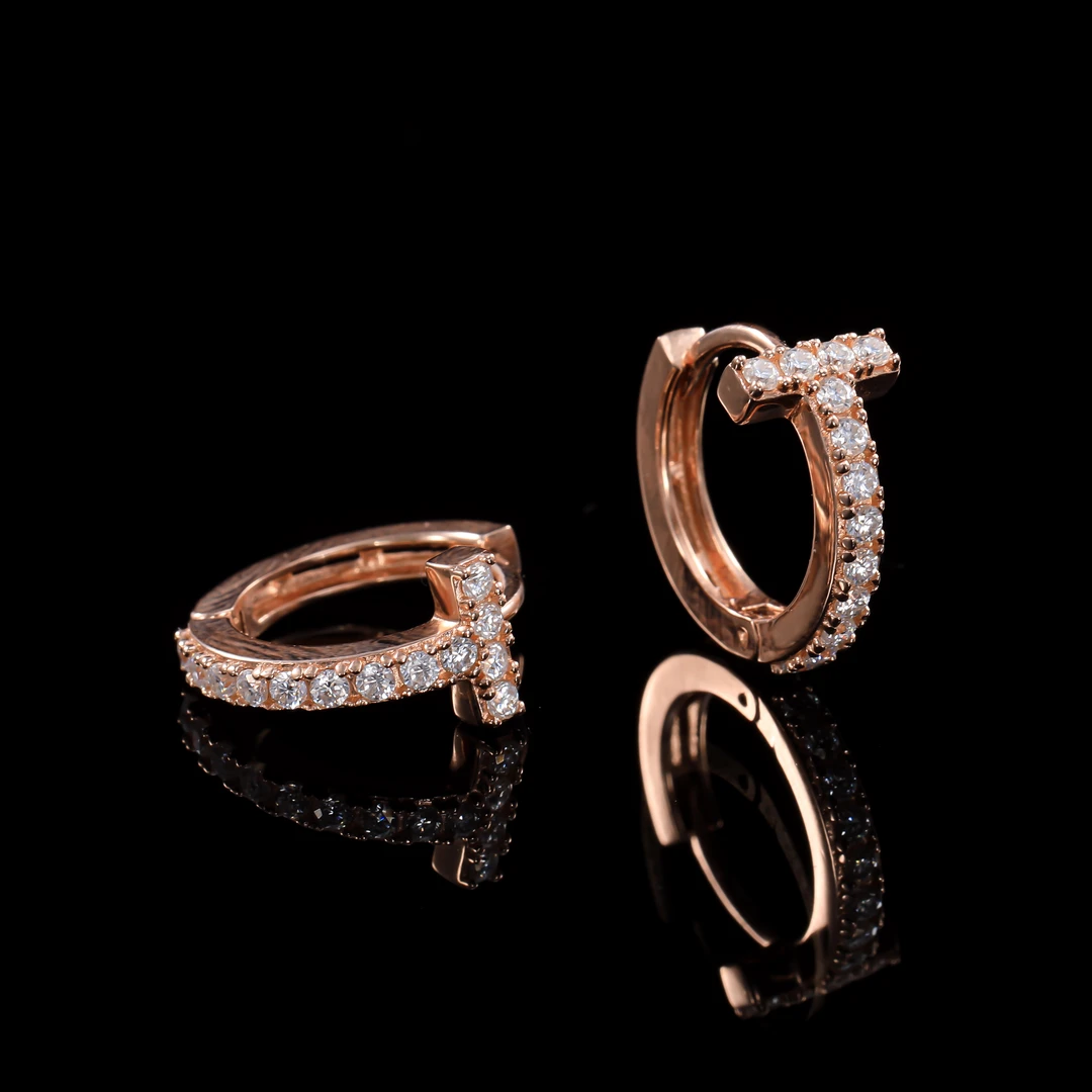 925银莫桑石耳饰 ——木木（SY4182）MR-0233BM 26颗莫桑简约精致耳饰